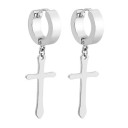 Pendientes de hombre - Aros con cruz J2159 3