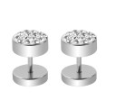 Pendientes de hombre - Barbell con piedras J1490 8