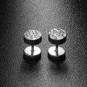 Pendientes de hombre - Barbell con piedras J1490 3