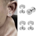 Pendientes de hombre - Barbell con piedras J1490 6