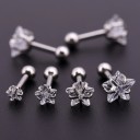 Pendientes de mujer con circonio en forma de estrella Piedra clara y brillante Varilla con bolita atornillable Metal de bisutería 1 13