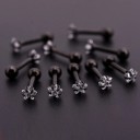 Pendientes de mujer con circonio en forma de estrella Piedra clara y brillante Varilla con bolita atornillable Metal de bisutería 1 19
