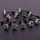 Pendientes de mujer con circonio en forma de estrella Piedra clara y brillante Varilla con bolita atornillable Metal de bisutería 1 21