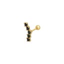 Pendientes de mujer con pequeñas piedras Decoración en forma de corazón, estrella, luna o flor Varilla con bola Metal de bisutería 1 pieza 10
