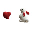 Pendientes de mujer conejo y corazón 6