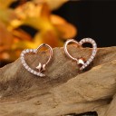 Pendientes de mujer corazón con circonitas 2