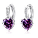Pendientes de mujer corazón con piedra 7