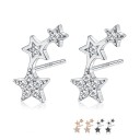 Pendientes de mujer estrella con circonitas 2
