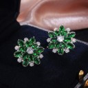 Pendientes de mujer flor con piedras 6