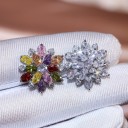 Pendientes de mujer flor con piedras 2