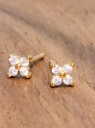 Pendientes de mujer, flores con circonitas 8