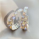Pendientes de mujer semicírculos con piedras R96 1