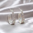 Pendientes de mujer semicírculos con piedras R96 3