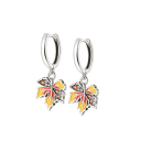Pendientes de otoño 925 plata para mujeres Hojas de arce diseño estacional pendientes finos para uso diario y ocasiones de otoño 3