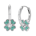 Pendientes de trébol de la suerte de plata esterlina 925 para mujeres Joyería de plata para damas Regalos de cumpleaños, Navidad símbolo de fe, esperanza y suerte 1