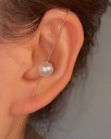 Pendientes decorativos para mujer en forma de aguja o aro abierto Decorados con circones Metal de bisutería Joya brillante para el borde 10