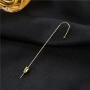 Pendientes decorativos para mujer en forma de aguja o aro abierto Decorados con circones Metal de bisutería Joya brillante para el borde 11
