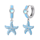 Pendientes en forma de estrella de mar de plata esterlina 925 para mujeres Joyería de moda Regalos de cumpleaños símbolo de renovación, resistencia 1