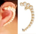 Pendientes llamativos para mujer que abrazan toda la oreja Pendientes decorativos con circonitas e imitaciones de perlas Metal de bisutería Motivos 20