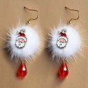 Pendientes navideños de mujer con pompones 2