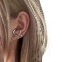 Pendientes punk de moda 2.1 x 2.2 cm estilo hip-hop para chicas joyería de fiesta metálica, accesorios de tendencia para la personalidad 1