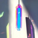 Pendolo di cristallo arcobaleno 2 pz Lapač di sole per finestra o giardino Cristallo decorativo appeso Forma arcobaleno Ornamento in vetro Feng Shui 6