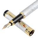 Penna stilografica in metallo punta media 0,5 mm lunghezza 13,5 cm penna a inchiostro design decorativo per scuola ufficio scrittura 3