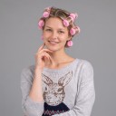 Penové natáčky na vlasy Sada 10 ks 7 x 2,5 cm Mäkké houbové natáčky s plastovou sponou Ružové Na spaní a domácí styling vlasov 5