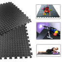 Pěnové podložky 12 ks 30 x 30 x 1 cm Černé puzzle díly Protiskluzová fitness podlaha Ochranná pěna na cvičení a dětský pokoj 2