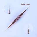 Pensiune dublă pentru unghii 14 mm + 17 mm Pensulă subțire pentru nail art pentru desen detaliat și pictura liniilor cu imprimeu leopard Profesional 2