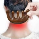 Pente de massagem para o couro cabeludo 9 cm Ferramenta de massagem manual em madeira para estimular o crescimento do cabelo, relaxar e aliviar 2