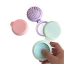 Pente de styling dobrável com espelho 6,5 x 7,5 cm Pente de massagem portátil para desembaraçar cabelos Pente de viagem compacto 1