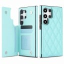 Pénztárcás tok Samsung Galaxy S25+ számára Kártyatartós hátsó fedél Átlátszó ablak igazolványnak Steppelt PU bőr Mobil tok 11