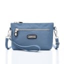 Pequena bolsa crossbody feminina em nylon e poliéster Bolso frontal com fecho Alça para o pulso e alça ao ombro 22 x 12 x 6 cm 4