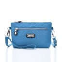 Pequena bolsa crossbody feminina em nylon e poliéster Bolso frontal com fecho Alça para o pulso e alça ao ombro 22 x 12 x 6 cm 3