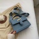 Pequena bolsa de ombro feminina com aba e alça Estampado de crocodilo Fecho metálico dourado Alça larga e ajustável Pele PU 19 x 13,5 x 6,5 cm 4