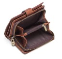 Pequeña cartera de mujer de piel auténtica Lazo con botón a presión Parte con cremallera con compartimentos y bolsillo interior 9