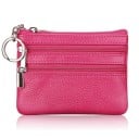 Pequeña funda de viaje para documentos y tarjetas con anillo para llaves Más compartimentos con cremallera Cuero sintético 3