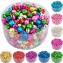 Pequeñas campanas tintineantes para crear y decorar 100 unidades Tamaño 6 mm Aleación metálica brillante Lazo para fácil enhebrado 3