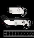 Pequeno canivete dobrável em aço inoxidável de 8,5 cm com porta-chaves Mini EDC faca de bolso Chaveiro Faca de viagem Caminhada Outdoor Passeios 3