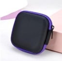 Pequeño estuche moldeado para objetos pequeños de viaje Estuche de cuero PU y EVA con cremallera alrededor Forma cuadrada compacta 7,5 x 3