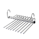 Percha de acero inoxidable para pantalones, 35 x 30,5 x 16,8 cm, organizador colgante de 9 niveles que ahorra espacio, percha para armario. 1