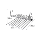 Percha de acero inoxidable para pantalones, 35 x 30,5 x 16,8 cm, organizador colgante de 9 niveles que ahorra espacio, percha para armario. 2
