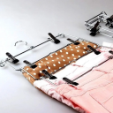 Percha metálica plegable multifuncional para pantalones, 6 capas, con pinzas, ahorra espacio, 34,5 x 58 cm 3