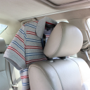 Percha para reposacabezas de coche, 43,5 x 24 cm, color negro, de PVA y acero inoxidable, para chaquetas, camisas, trajes y viajes seguros. 6