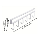 Perchero de metal con 6 ganchos para armario o debajo de estanterías soporte de hierro para tazas cintas y utensilios de cocina organizador negro 3