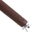 Perchero para loros para desgastar garras y pico Forma recta con superficie rugosa de grano Madera y metal Sujeción con tornillo y tuerca 7