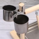 Perchoir en bois avec jouets pour oiseaux 2