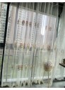 Perdeau transparent cu trandafiri brodat Voile transparent cu trandafiri cârlig elegant pentru broderie cu flori agățat perdea 3