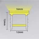 Perfil LED de Silicona 12 x 12 mm Con Bisel Blanco de 16 mm Longitud 1 m Flexible Con Difusor Montaje Empotrado en Ranura Para Tira LED Sin Tira LED 2